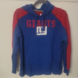 NFL Fanatics Women's Blue and Red New York Giants Hoodie Size Medium